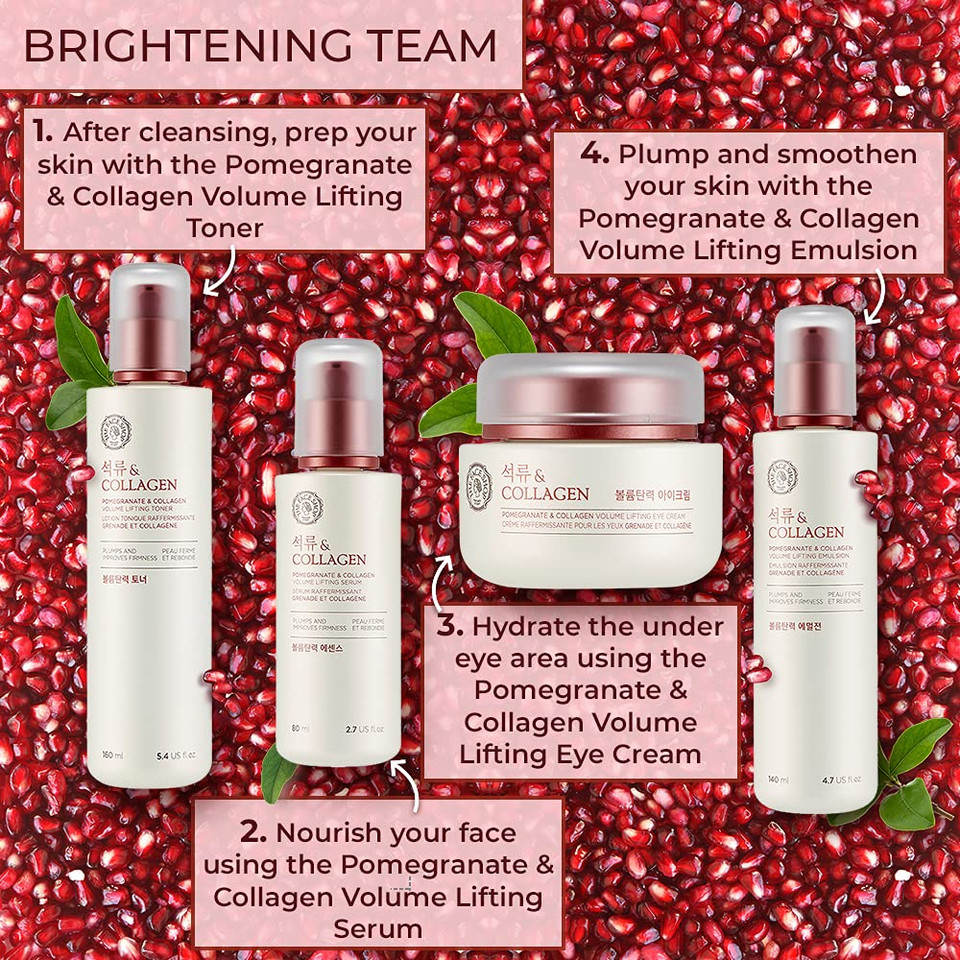 The Face Shop Pomegranate & Collagen Volume Lifting Emulsion | Deep Revitalizing Emulsion For Moisture Barrier Strengthening | Plump & Smoothen Your Skin, 4.7 Fl Oz