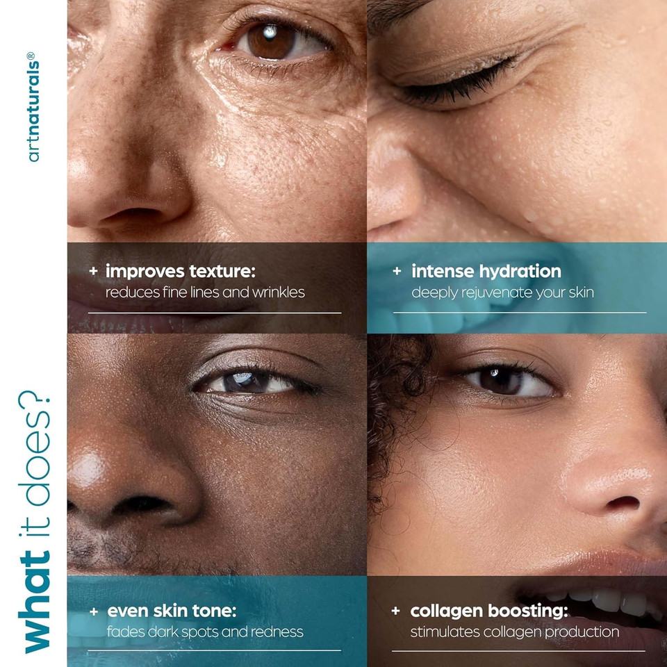 Artnaturals Hyaluronic Acid Serum (4 Fl Oz / 118Ml) - Anti- Aging Facial Serum, Natural Moisturizer W/Vitamin C Serum & Vitamin E - For Skin Care - Reduce Wrinkles & Dark Spots For Brightening Face