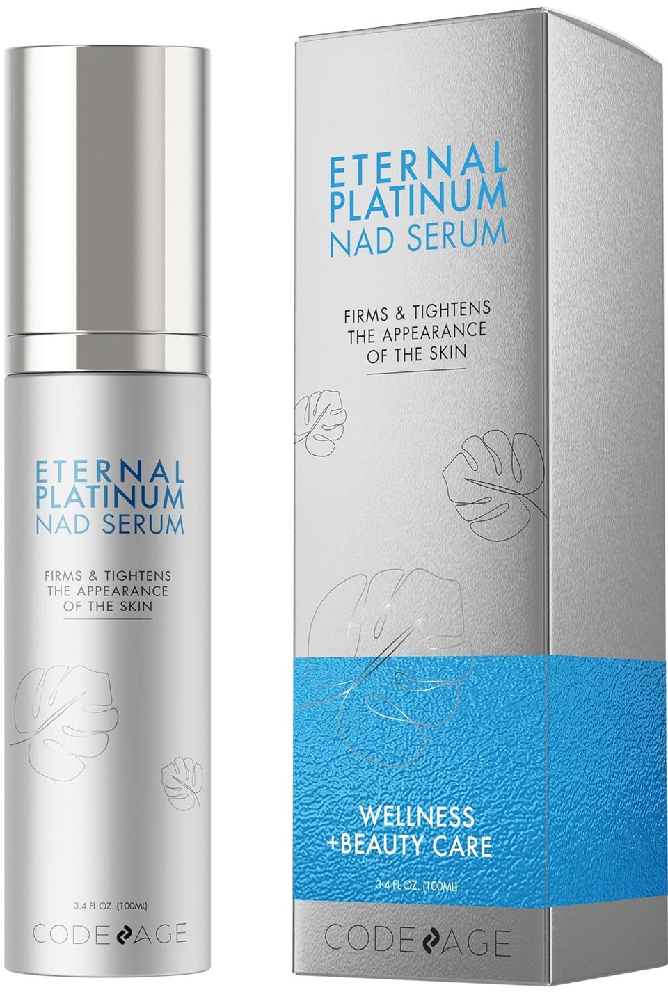 Eternal Platinum Nad Serum, Resveratrol, Niacinamide, Collagen, Vitamin C & E, Aloe Vera, English Lavender, Nicotinamide Aging Nad Booster Skin Care Face Moisturizing Wrinkles Firming, 3.4 Fl. Oz