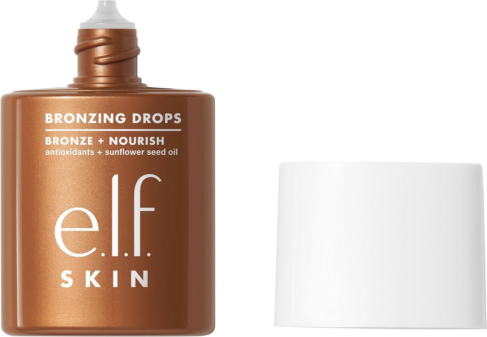 E.L.F. Skin Bronzing Drops, Liquid Bronzer For Face & Skin, Creates A Sun-Kissed Glow, Infused With Vitamin E, Vegan & Cruelty-Free, Rose Gold