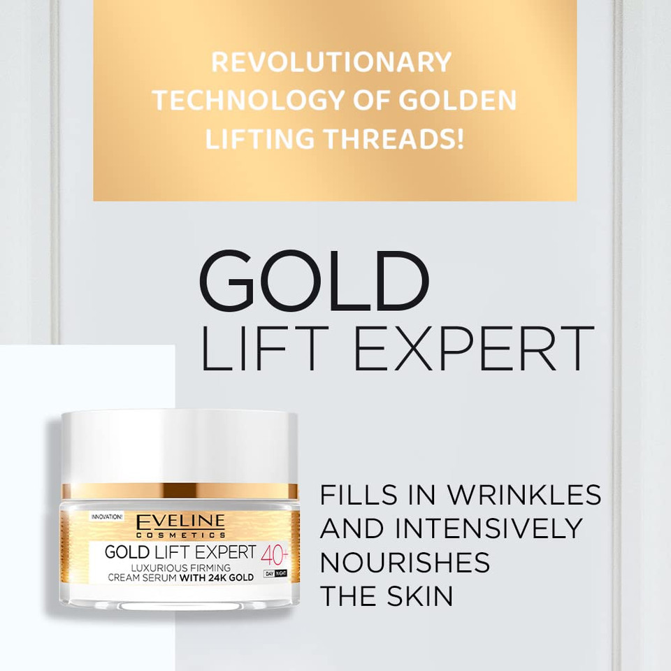 Eveline Cosmetics Gold Lift Expert 40+ Face Firming Cream Serum With 24K Gold