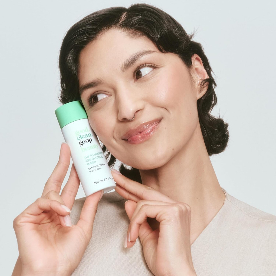 Good.Clean.Goop Beauty The Illuminator 10% Glycolic Toner | Correct Texture And Minimize Pores | Glycolic Acid, Black Tea Ferment, & Snow Mushroom Extract | Helps Even Skin Tone | Vegan | 3.4 Fl Oz
