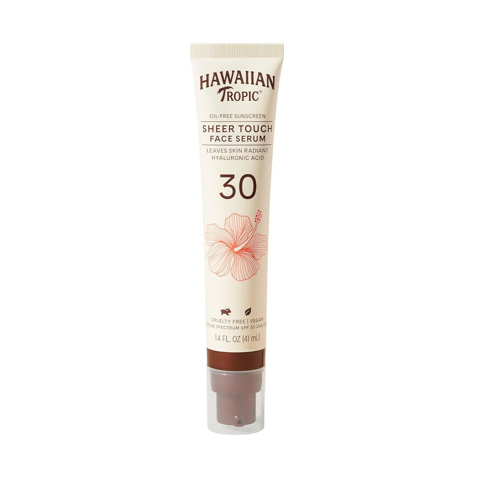 Hawaiian Tropic Sheer Touch Face Serum Spf 30, 1.4Oz | Hyaluronic Acid Hydrating Serum For Women And Men | Travel Sunscreen