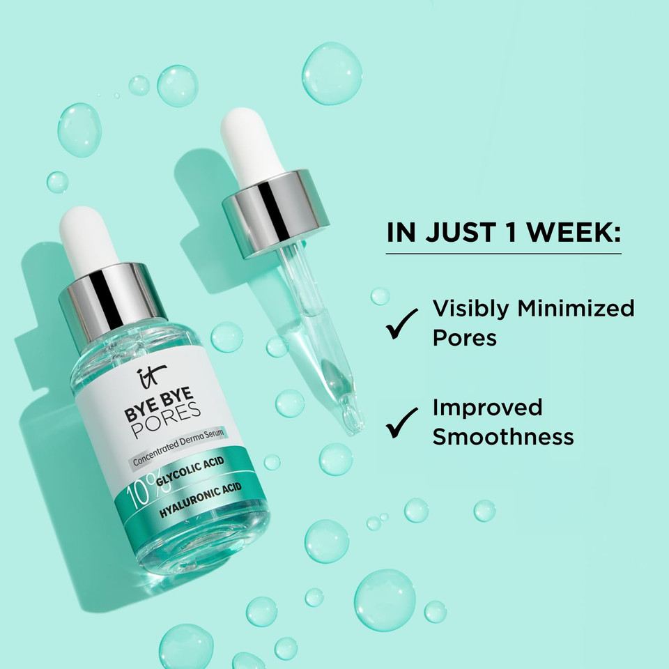 It Cosmetics Bye Pores 10% Glycolic Acid Serum - Visibly Minimizes In 1 Week & Exfoliates To Help Refine Skinã¢ÂS Texture With Hyaluronic Vegan Formula Fl Oz