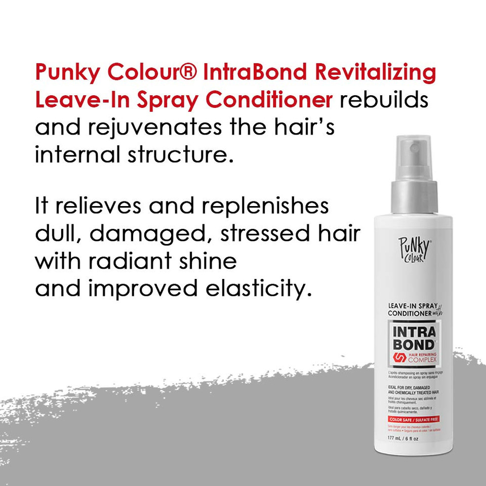 Punky Colour Intrabond Leave-In Spray Conditioner With Hair Repairing Complex, For Dry, Damaged, Chemically Treated Hair, 6 Oz