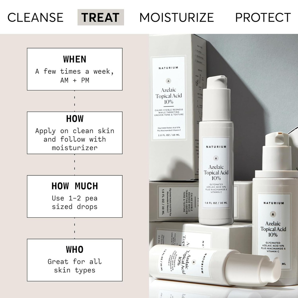 Naturium Azelaic Topical Acid 10%, Face & Skin Care Beauty Treatment With Niacinamide & Vitamin C, 1 Oz Naturium Azelaic Topical Acid 10%, Face & Skin Care Beauty Treatment With Niacinamide & Vitamin C, 1 Oz