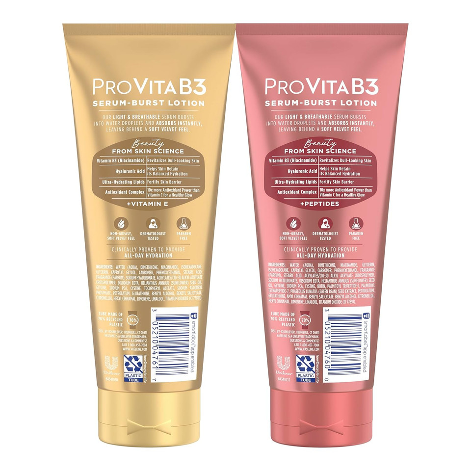 Vaseline Pro Vitab3 Skin Care Serum Burst For Healthy, Glowing Skin Luminous Glow & Supple & Soft 10X Antioxidant Power Of Vitamin C With Vitamin B3, Hyaluronic Acid 7.5 Fl Oz 2Pk