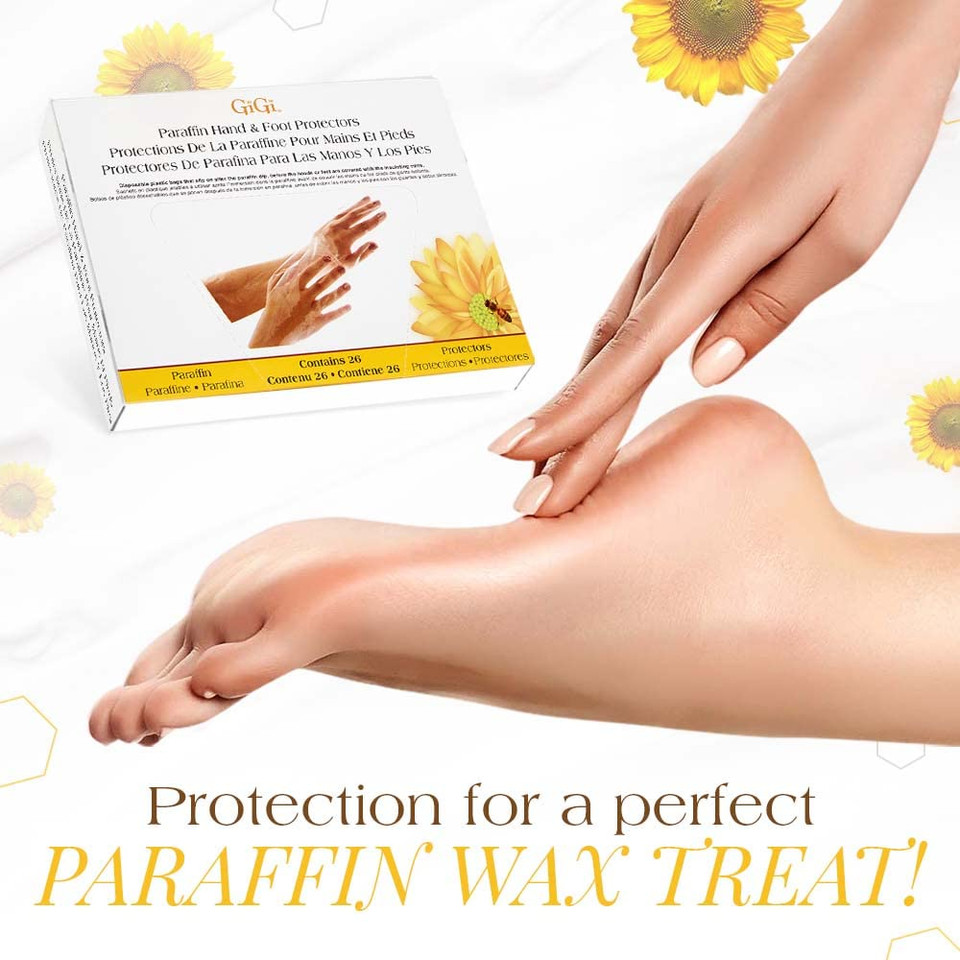 Gigi Paraffin Wax Hand And Foot Protectors, Slip-On Disposable Plastic Bags, 26 Counts, 1-Pack