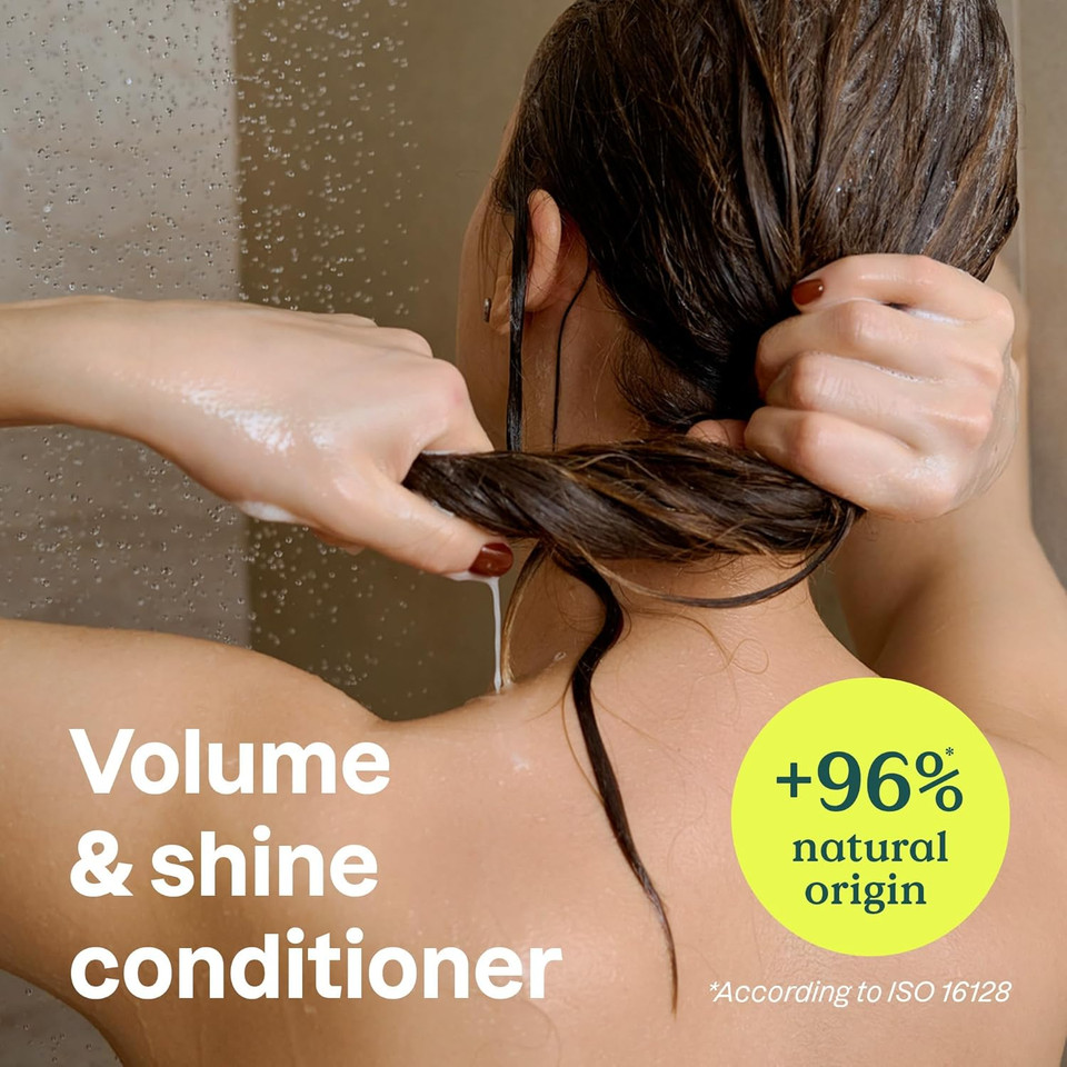 Attitude Volume And Shine Hair Conditioner, For Thin Hair, Naturally Derived Ingredients, Vegan Detangler, Dermatologically Tested, Soy Protein & Cranberries, 8 Fl Oz