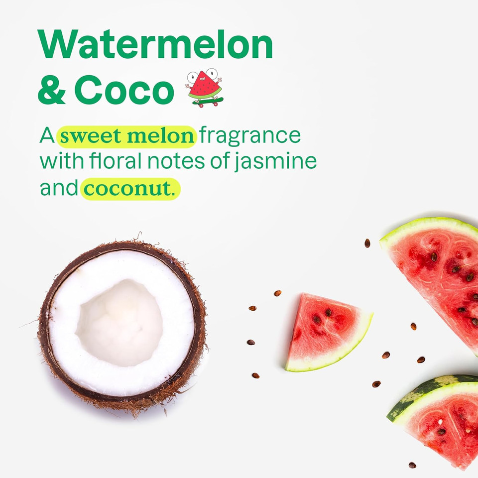 Attitude Hair Conditioner For Kids, Dermatologically Tested Products, Plant- And Mineral-Based Detangler, Vegan, Watermelon & Coco, 8 Fl Oz (Pack Of 6)