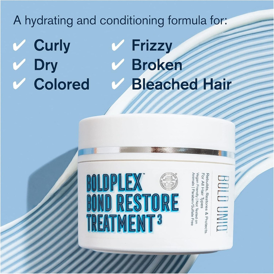 Boldplex 3 Hair Mask - Deep Conditioner & Protein Treatment For Dry, Damaged Hair - Includes Rosemary Oil For Hair Growth - Helps Repair & Nourish Curly, Bleached, Or Frizzy Hair - 6.76 Fl Oz