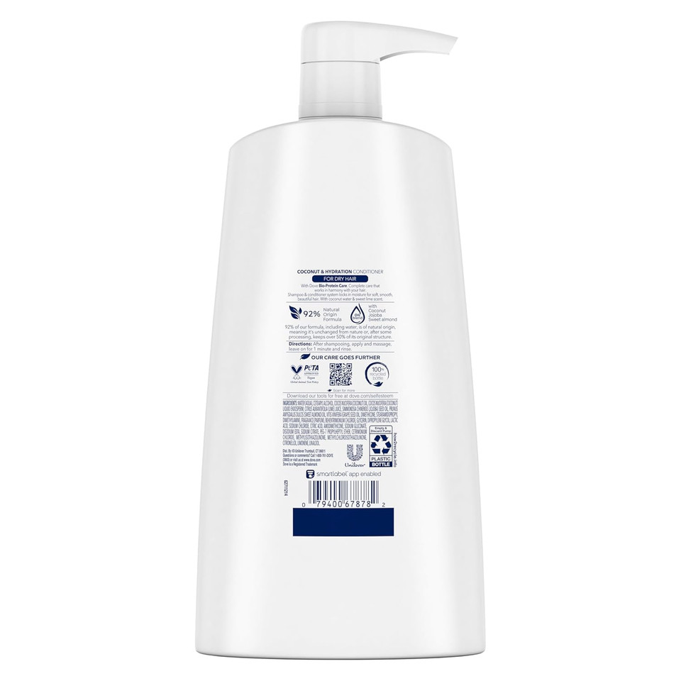 Dove Ultra Care Coconut & Hydration Conditioner For Dry Hair With Jojoba And Sweet Almond Oils, 25.4 Oz