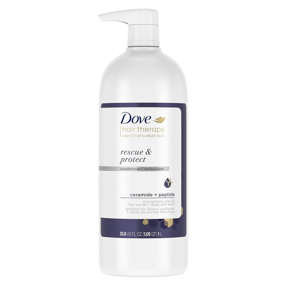 Dove Hair Therapy Serum + Conditioner Rescue & Protect Hair Care For Split Ends And Damaged Hair Visibly Repairs Hair In 1 Minute 33.8 Fl Oz Dove Hair Therapy Serum + Conditioner Rescue & Protect Hair Care For Split Ends And Damaged Hair Visibly Repairs Hair In 1 Minute 33.8 Fl Oz