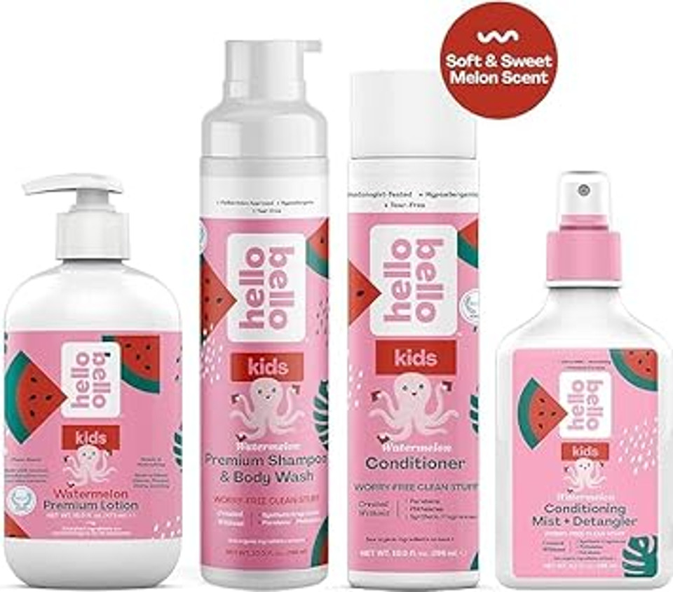 Hello Bello Kids Conditioning Mist + Detangler - Hypoallergenic Non-Greasy Leave-In Conditioning Spray - Vegan And Cruelty-Free - Watermelon Scented - 6.7Oz