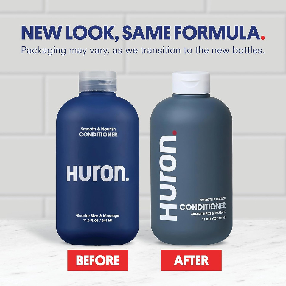 Huron Menã¢ÂS Conditioner - Lightweight, Hydrating Conditioner - Eliminates Frizzy Hair, Moisturizes, & Restores Shine - Clean & Invigorating Scent - 100% Vegan Ingredients & Cruelty-Free - 11.8 Fl Oz