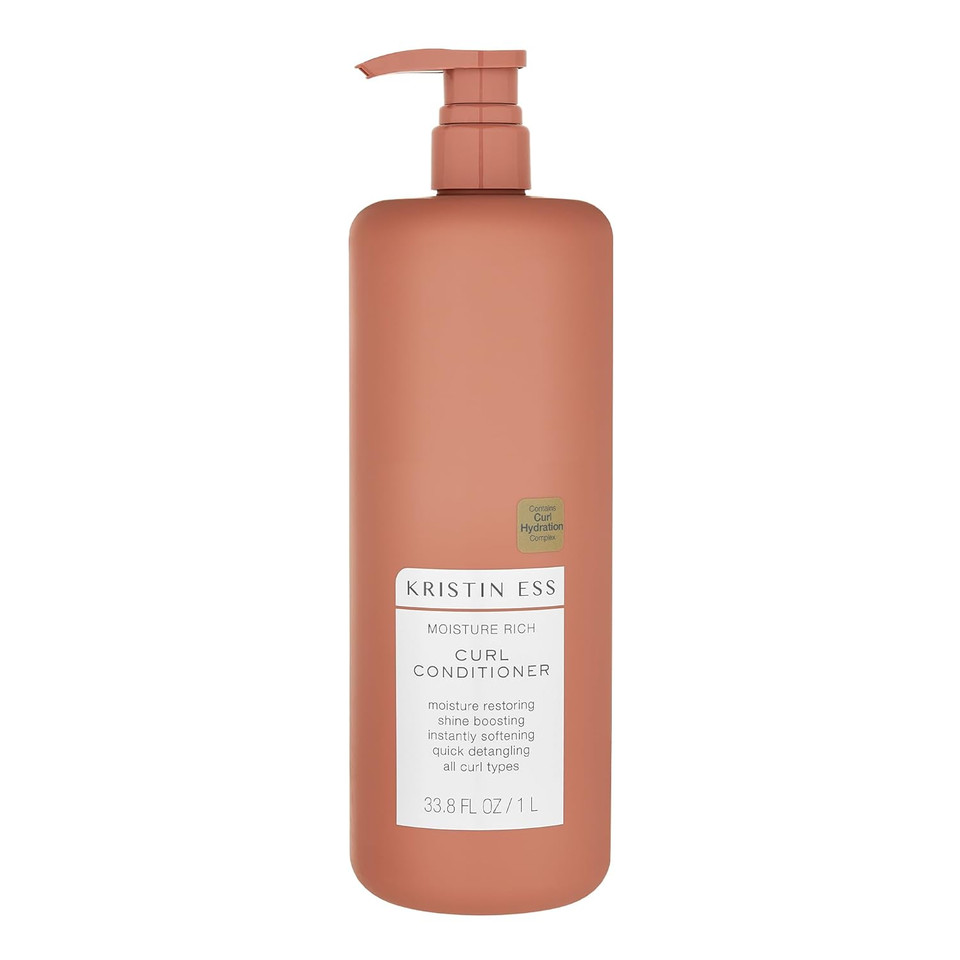 Kristin Ess Hair Moisture Rich Curl Conditioner, 33.8 Fl Oz, For Curly + Wavy Hair, Detangler, Vegan, Sulfate, Paraben And Silicone Free, Color + Keratin Safe