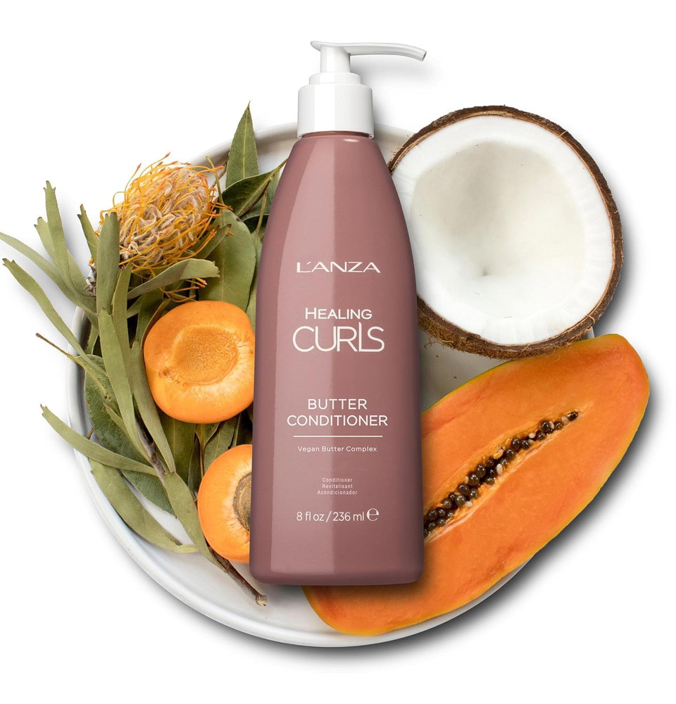 L'Anza Healing Curls Butter Conditioner - Curly Hair Product For Moisturizing And Detangling Velvety Curls With Anti-Humidity Moisturizers, With Sulphate Free, Paraben Free Formula