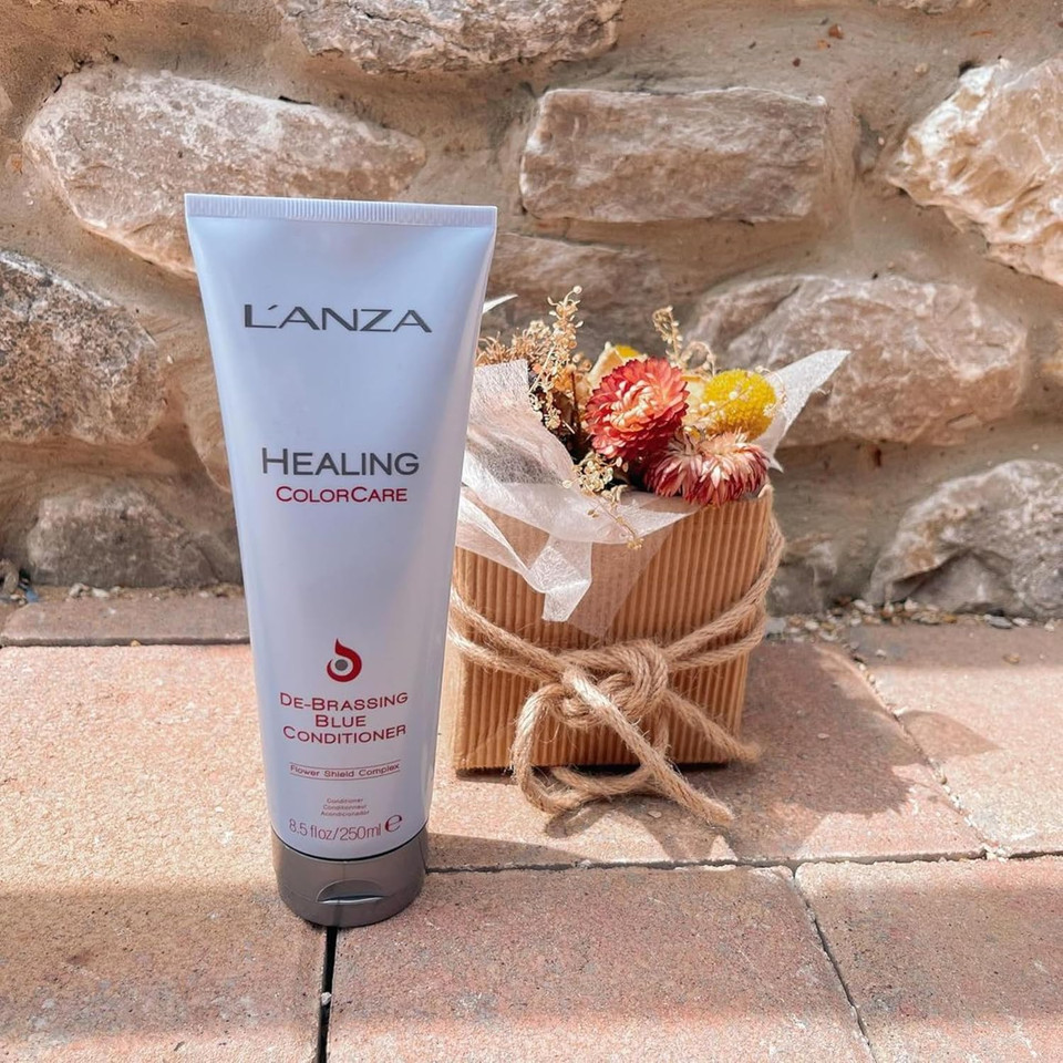 L'Anza Healing Colorcare Ultra De-Brassing Professional Blue Conditioner, Color Toning Haircare To Eliminate Unwanted Brassiness, Sulfate-Free Formula