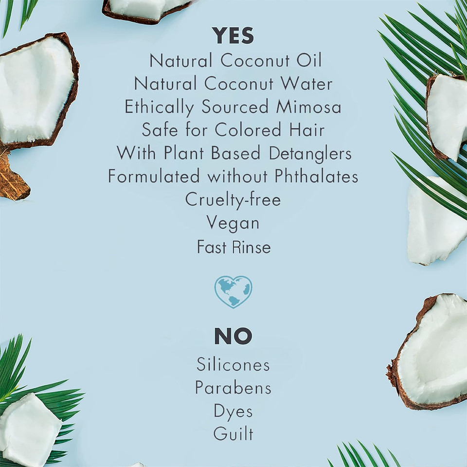 Love Beauty And Planet Volume And Bounty Thickening Conditioner Coconut Water And Mimosa Flower Hair Thickener Products For Fine Hair Silicone-Free, Vegan, 32.3 Oz
