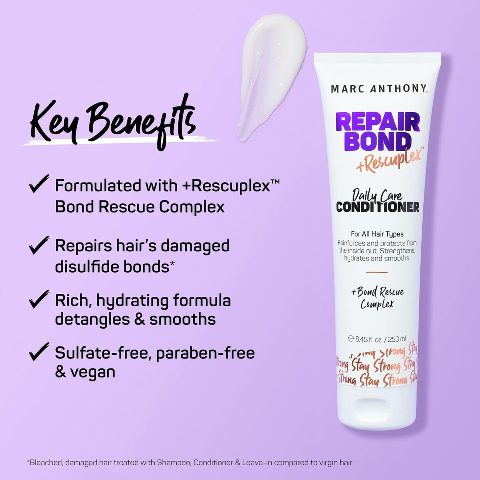 Marc Anthony Repairing Conditioner - Rescuplex Formula For Strengthening And Repair, Eliminates Frizz & Flyaways, Ideal For Dry & Damaged Hair
