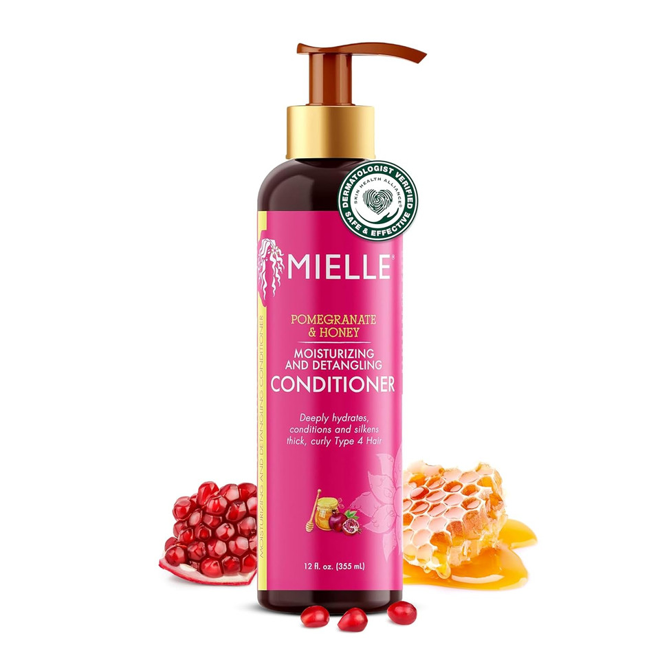 Mielle Organics Pomegranate & Honey Moisturizing And Detangling Conditioner, Hydrating & Moisturizer For Dry, Damaged, & Frizzy Hair, Treatment For Thick Curly Wavy Hair Type 4 Hair, 32-Fluid Ounces