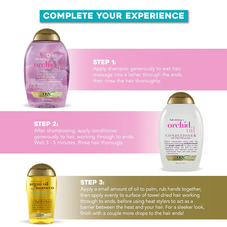 Ogx Fade-Defying Orchid Oil Conditioner With Uva/Uvb Sun Filters, 13 Ounces