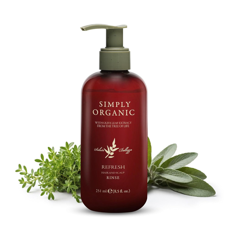 Made In Italy, All Natural Cruelty Free Hair Care For Women & Men, Hair Detox Clarifying Deep Conditioner Scalp Rinse, Rosemary, Sage & Olive Leaf Extract, Pump Not Included, 8.5 Fl Oz/251Ml, Refresh