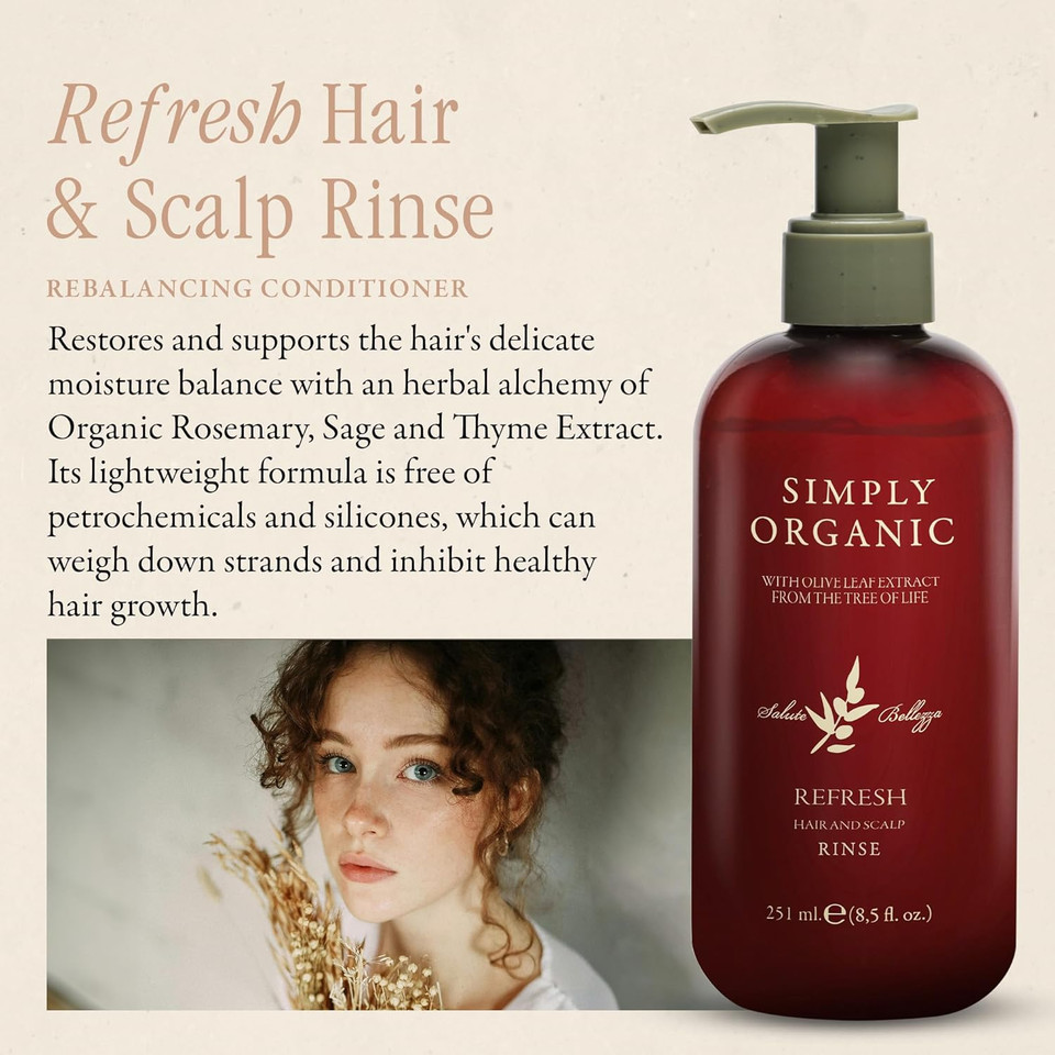 Made In Italy, All Natural Cruelty Free Hair Care For Women & Men, Hair Detox Clarifying Deep Conditioner Scalp Rinse, Rosemary, Sage & Olive Leaf Extract, Pump Not Included, 8.5 Fl Oz/251Ml, Refresh