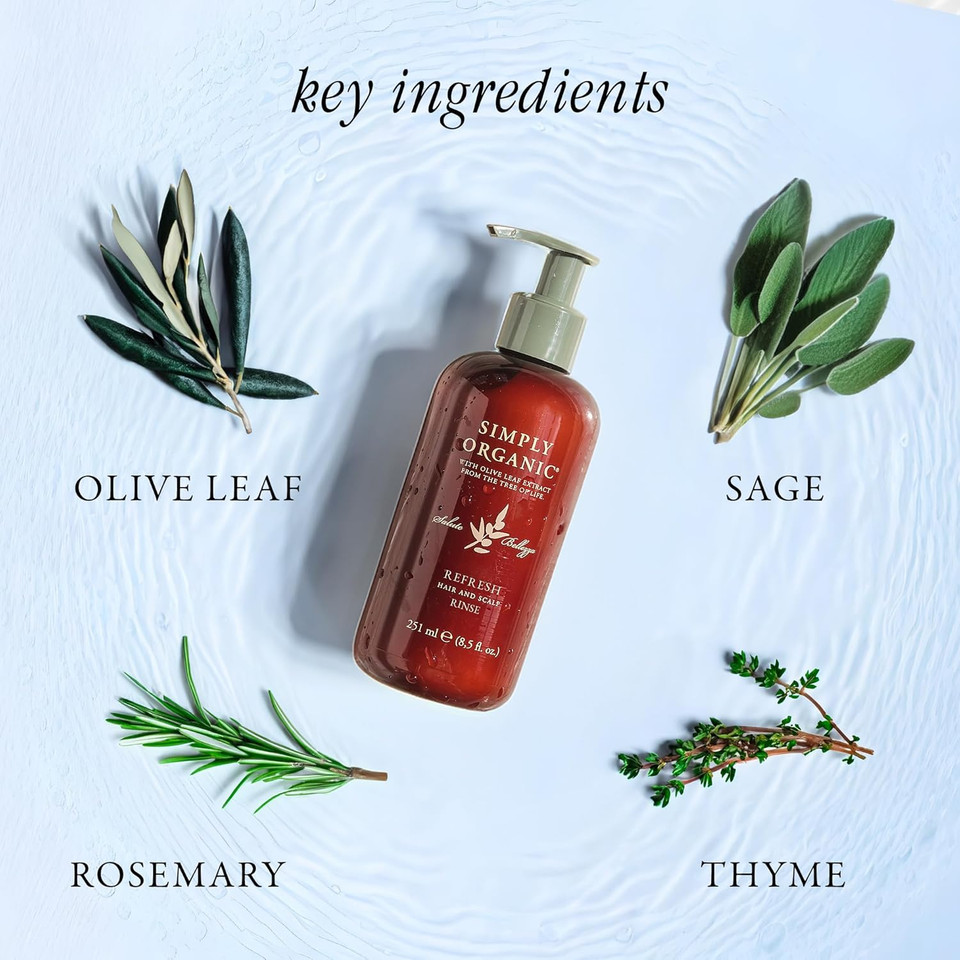 Made In Italy, All Natural Cruelty Free Hair Care For Women & Men, Hair Detox Clarifying Deep Conditioner Scalp Rinse, Rosemary, Sage & Olive Leaf Extract, Pump Not Included, 8.5 Fl Oz/251Ml, Refresh