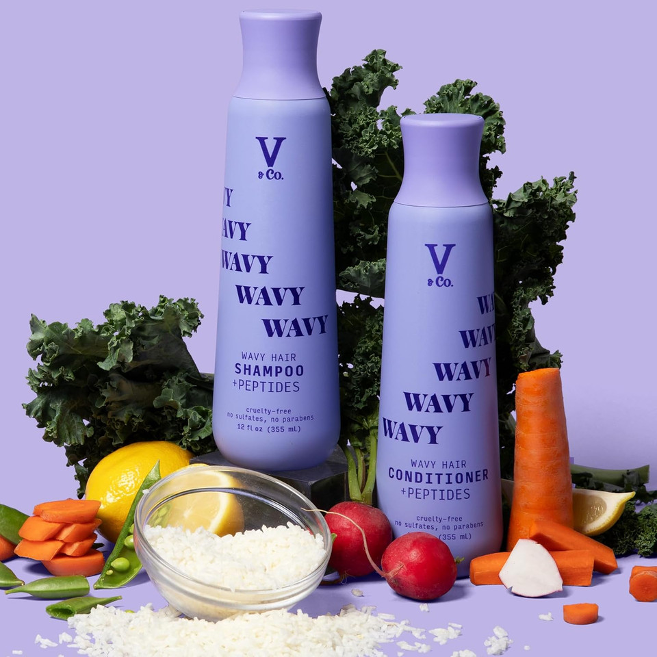 V&Co. Beauty Wavy Hair Conditioner With Peptide Technology, 12 Oz