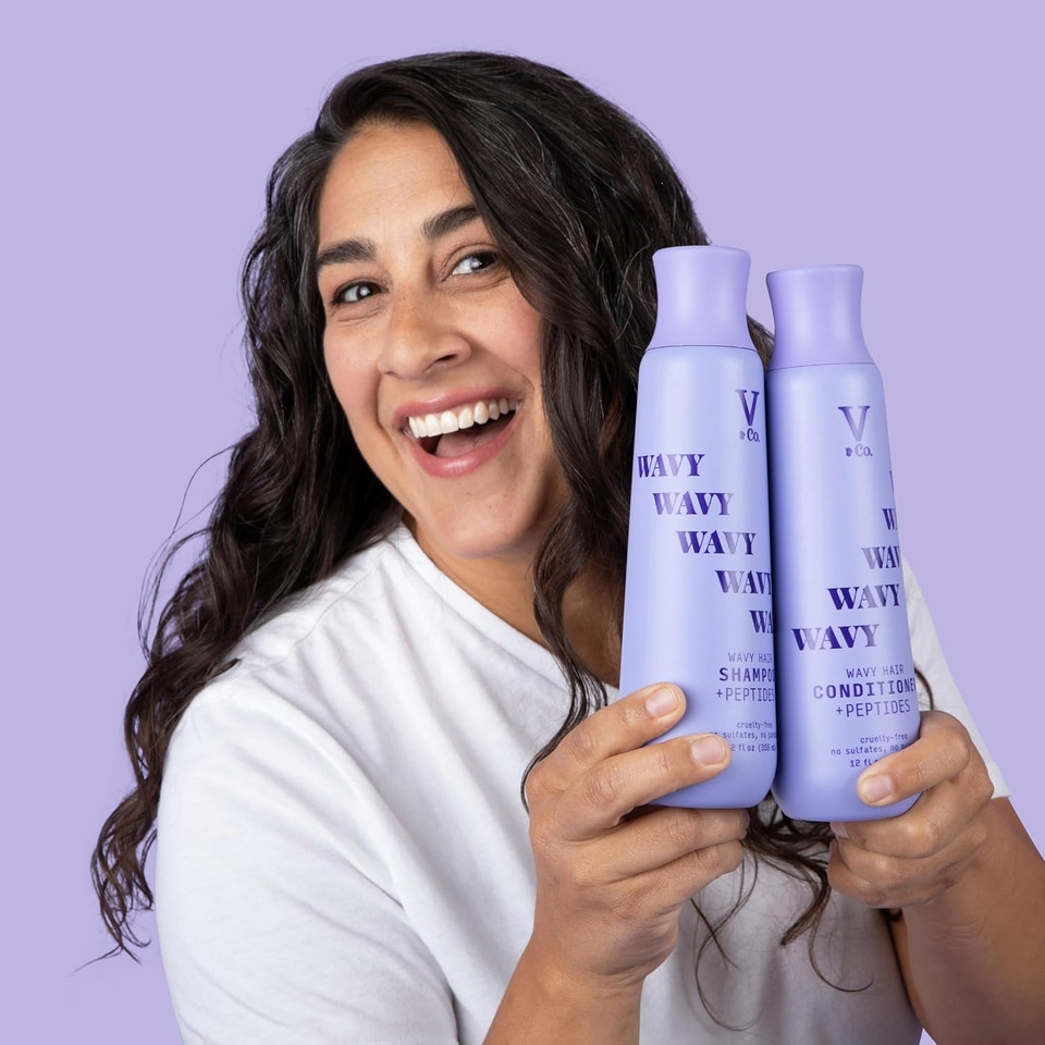 V&Co. Beauty Wavy Hair Conditioner With Peptide Technology, 12 Oz