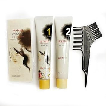 Daeng Gi Meo Ri  Korean Herbal Hair Dye Color Cream [Black] - Ppd-Free Gray Coverage, Hair Protection, High-Keratin Formula, 5 Oz