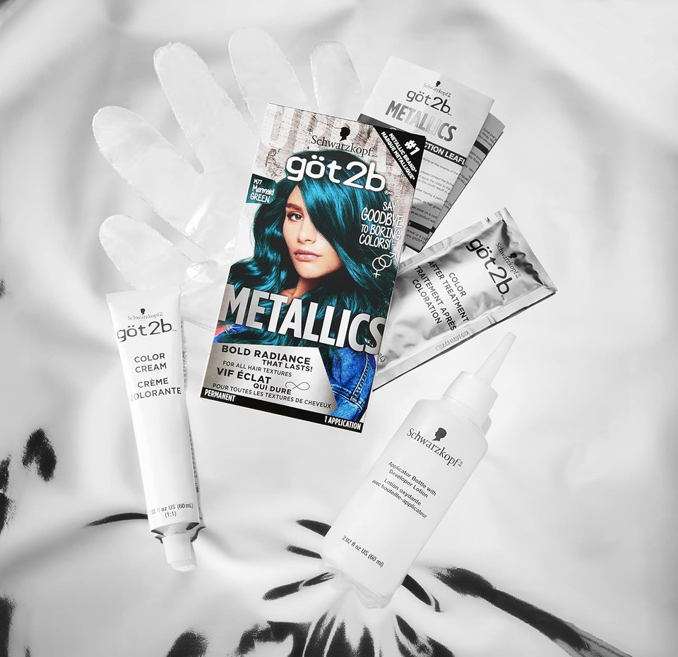 Got2B Metallics Permanent Hair Color, M77 Mermaid Green