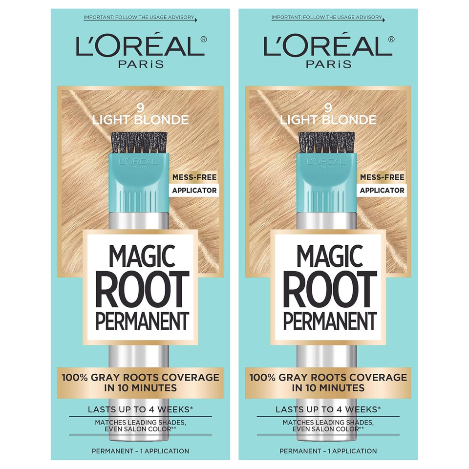L'Oreal Paris Magic Root Rescue 10 Minute Root Hair Coloring Kit, Permanent Hair Color With Quick Precision Applicator, 100 Percent Gray Coverage, 4 Dark Brown, 2 Count