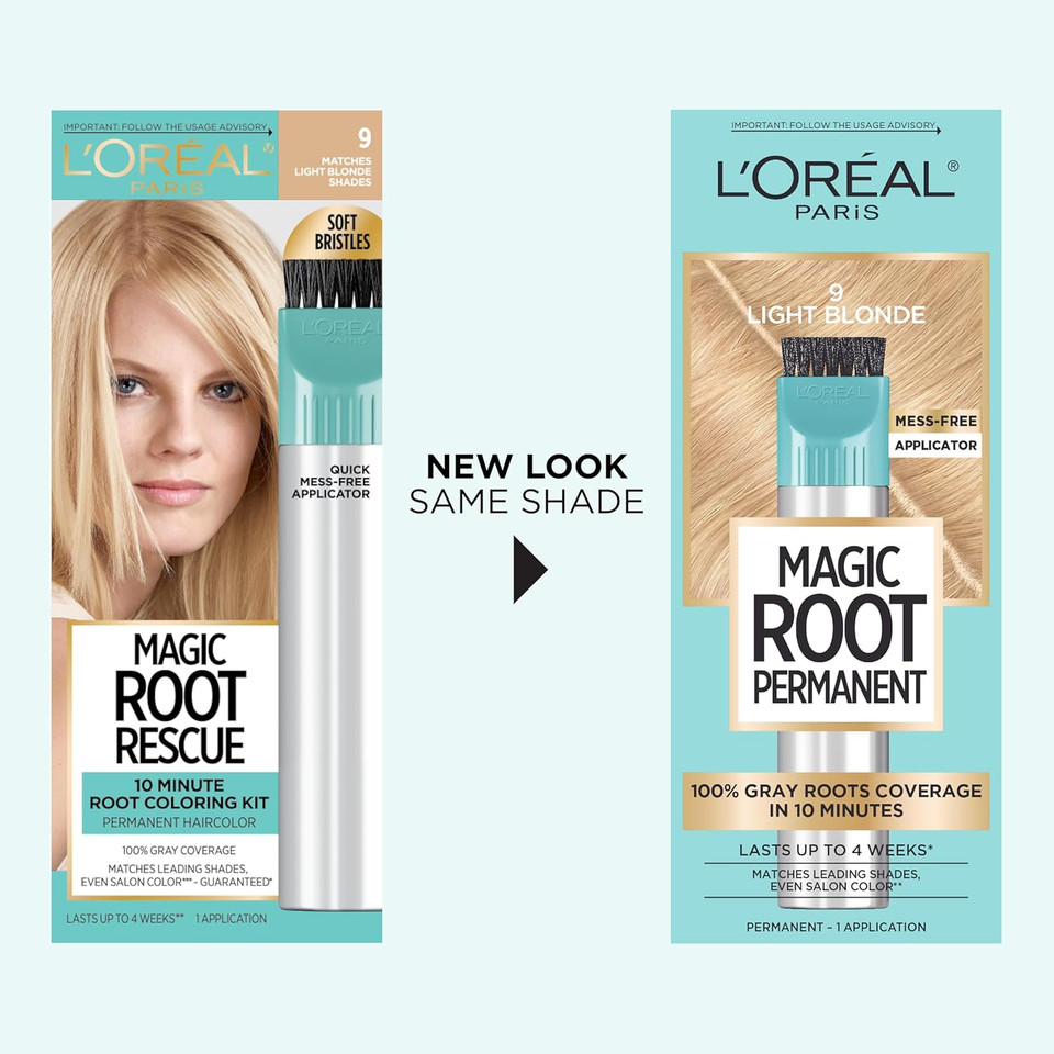 L'Oreal Paris Magic Root Rescue 10 Minute Root Hair Coloring Kit, Permanent Hair Color With Quick Precision Applicator, 100 Percent Gray Coverage, 4 Dark Brown, 2 Count