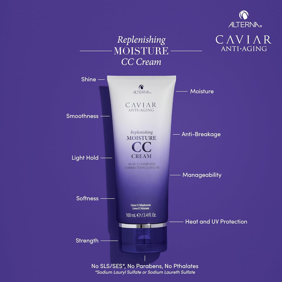 Caviar Anti-Aging Replenishing Moisture Cc Cream |10-In-1 Hair Protection & Treatment Cream | Nourishes, Restores & Hydrates
