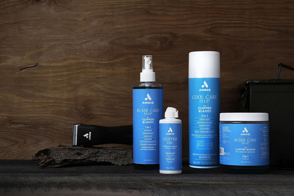 Andis 12750 Cool Care Plus 5-In-1 Clipper Spray, 15.5 Oz Can, Blade Care And Treatment, Blue