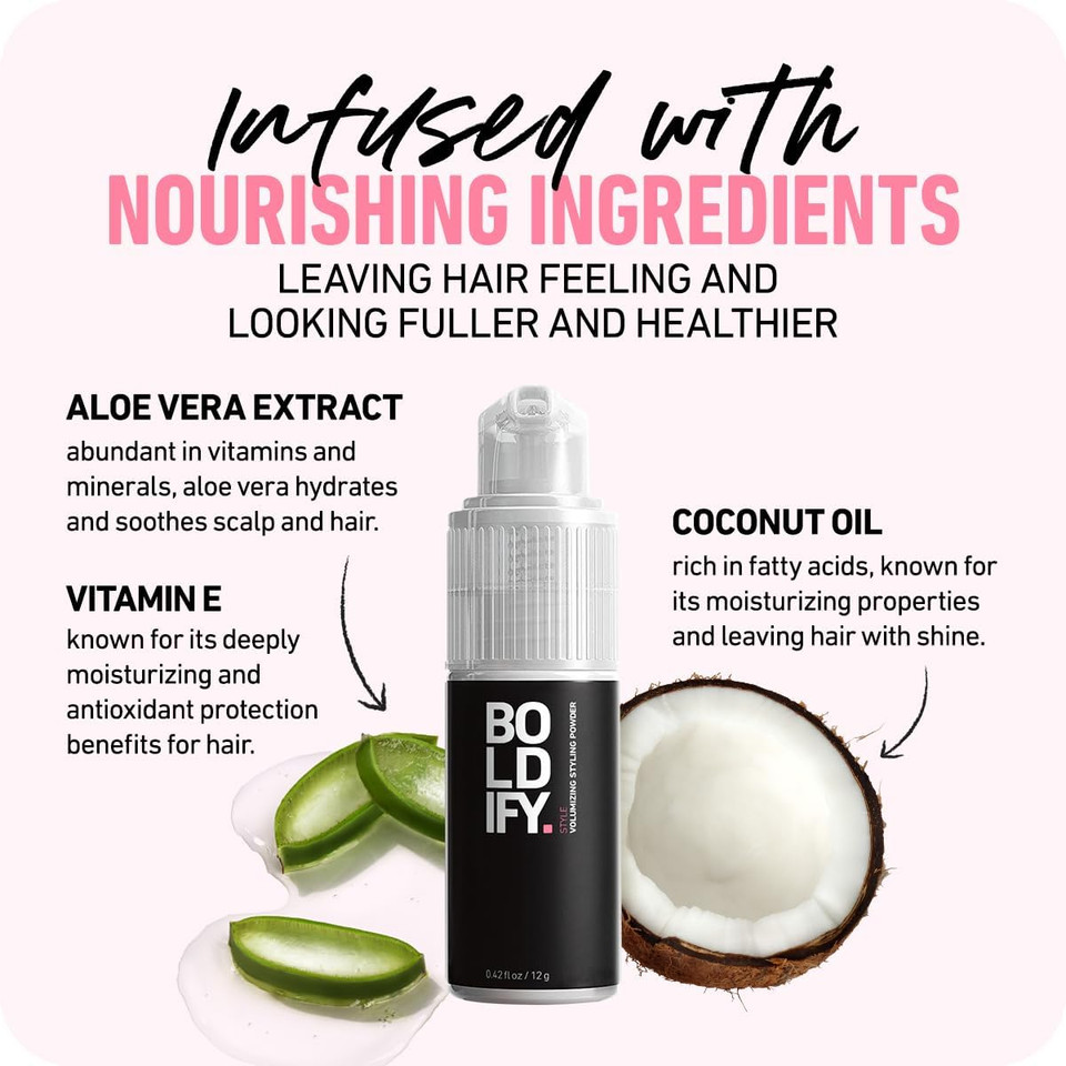 Boldify Hair Texture And Styling Powder For Thinning Hair - Volumizing Agent For Women & Men, Travel Size