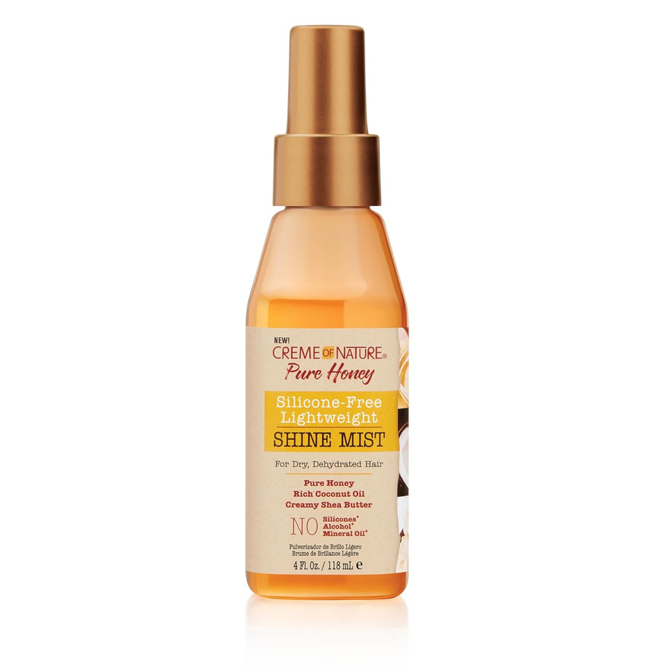 Creme Of Nature Pure Honey Silicone-Free Lightweight Shine Mist For Dry, Dehydrated Hair, 4 Fl Oz (Pack Of 1)