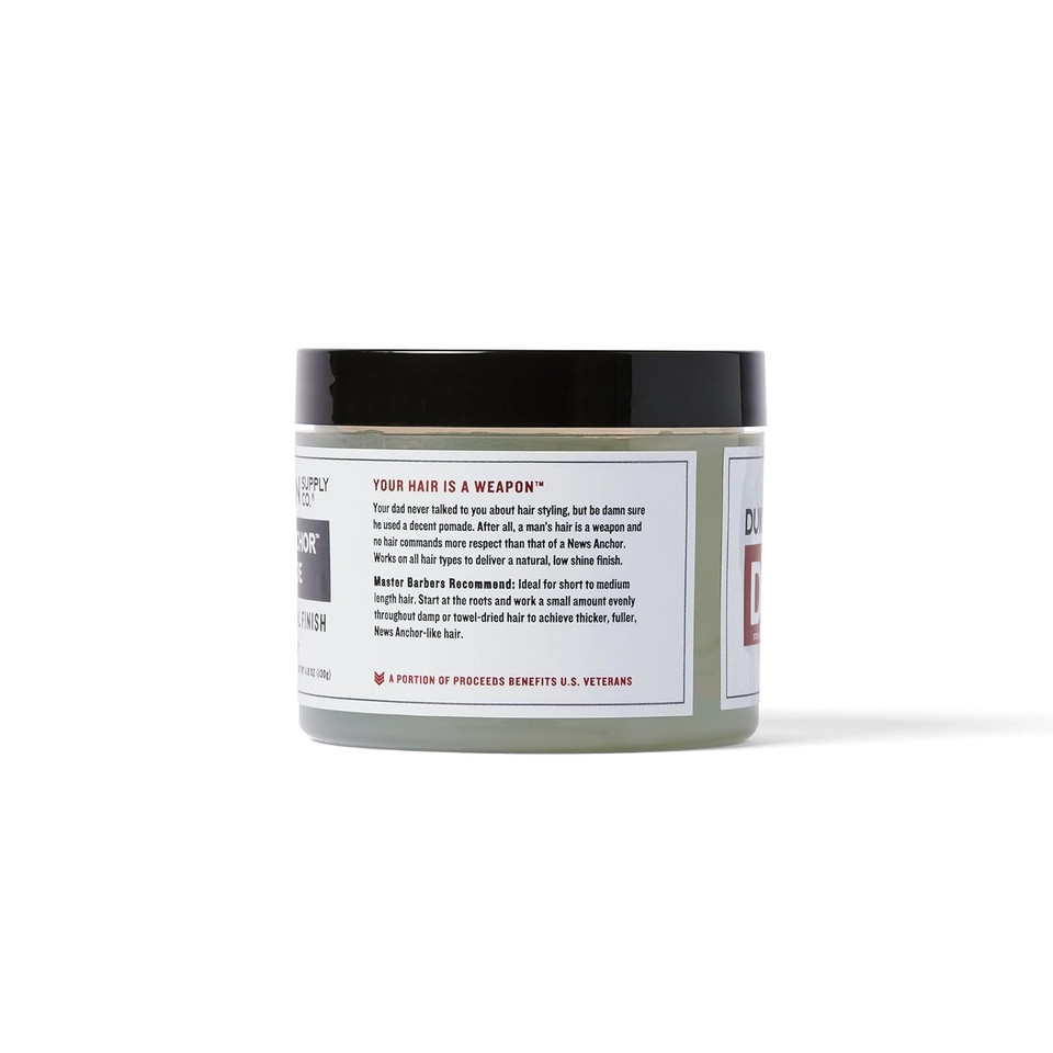 Duke Cannon Supply Co. - News Anchor Pomade, Sandalwood And Citrus Hints (4.6 Oz) Natural Matte, Medium-To-Strong Hold Pomade For All Hair Types