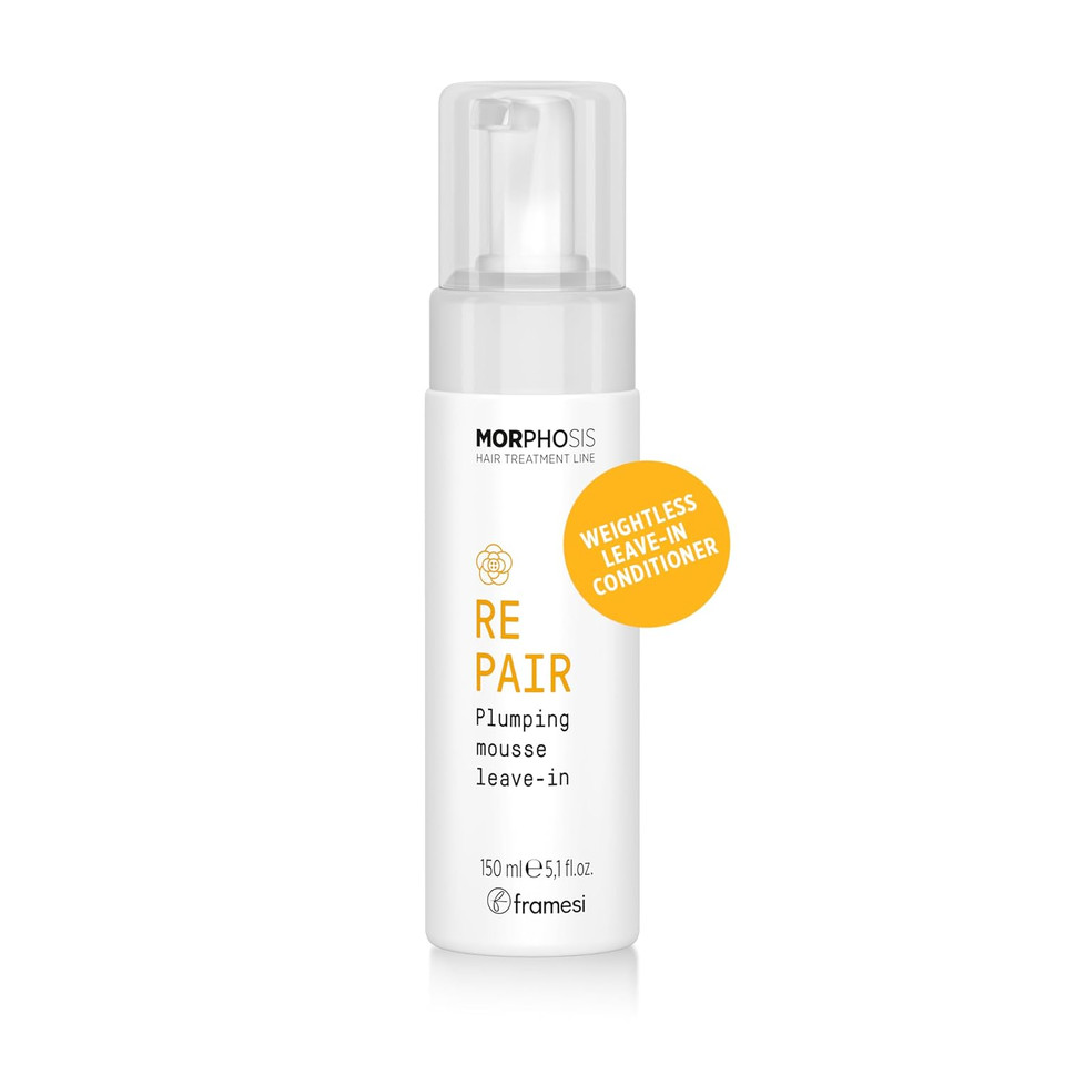 Framesi Morphosis Repair Plumping Hair Mousse 5.1 Fl Oz, Weightless Leave In Conditioner