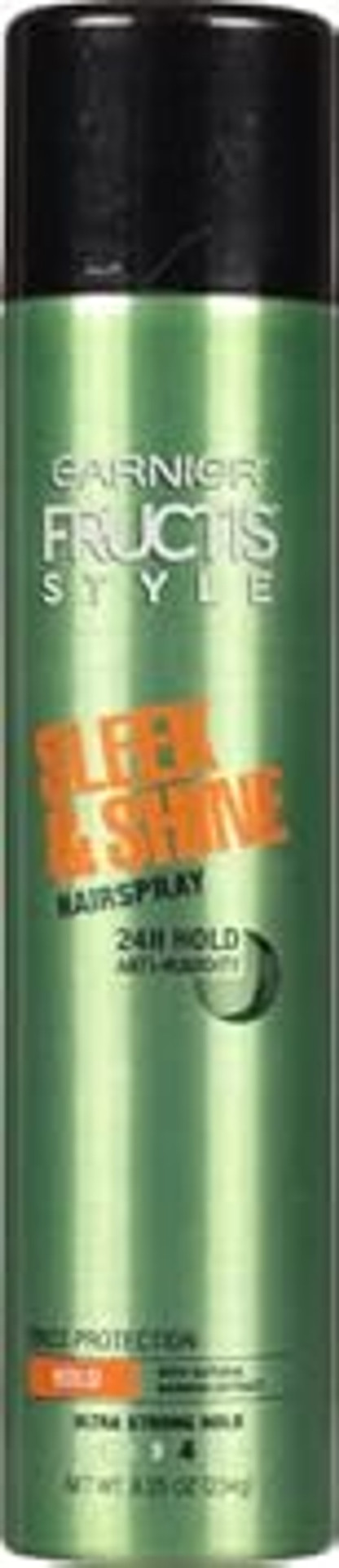 Garnier Fructis Style Sleek And Shine Anti-Humidity Hairspray, Ultra Strong Hold, Frizz Protection 8.25 Oz, 1 Count (Packaging May Vary) Garnier Fructis Style Sleek And Shine Anti-Humidity Hairspray, Ultra Strong Hold, Frizz Protection 8.25 Oz, 1 Count (Packaging May Vary)
