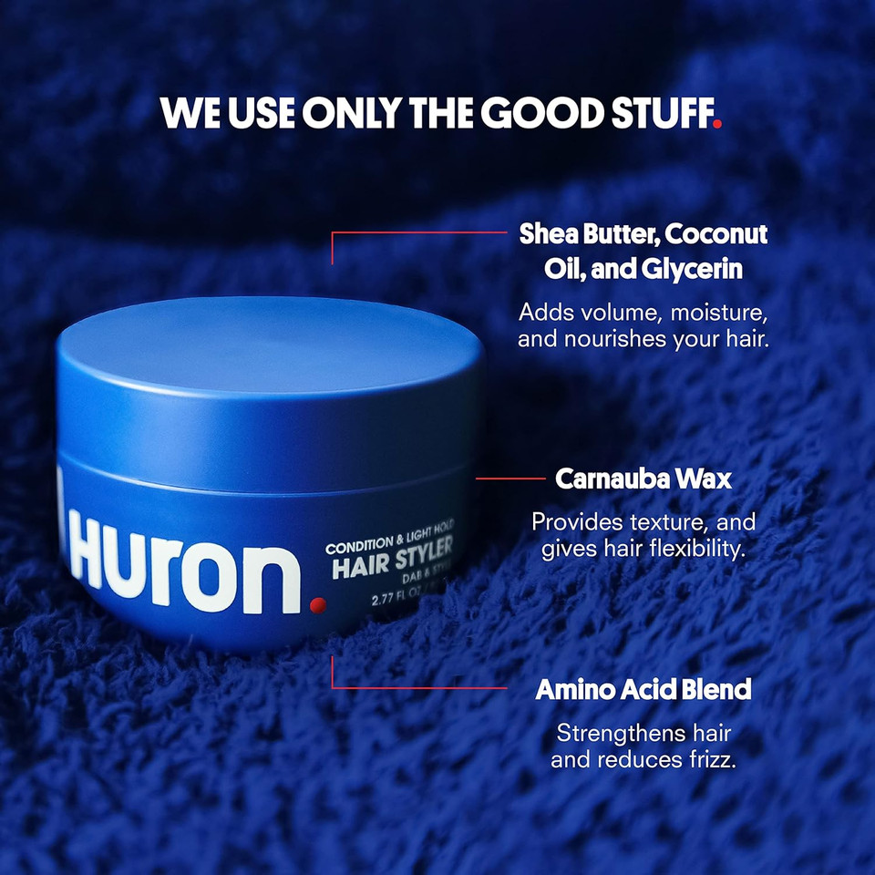 Huron - Men'S Versatile Grooming Cream With Light Hold & Matte Finish. Fresh, Clean Scent. 100% Vegan. 2.7 Oz