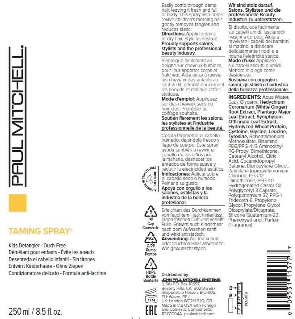Paul Mitchell Taming Spray, Kids Detangler, Ouch-Free, For All Hair Types, 8.5 Fl. Oz