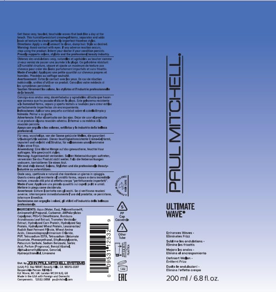 Paul Mitchell Ultimate Wave Lightweight Hair Gel, Enhances Waves, Eliminates Frizz, For Curly Hair, 6.8 Fl. Oz Paul Mitchell Ultimate Wave Lightweight Hair Gel, Enhances Waves, Eliminates Frizz, For Curly Hair, 6.8 Fl. Oz