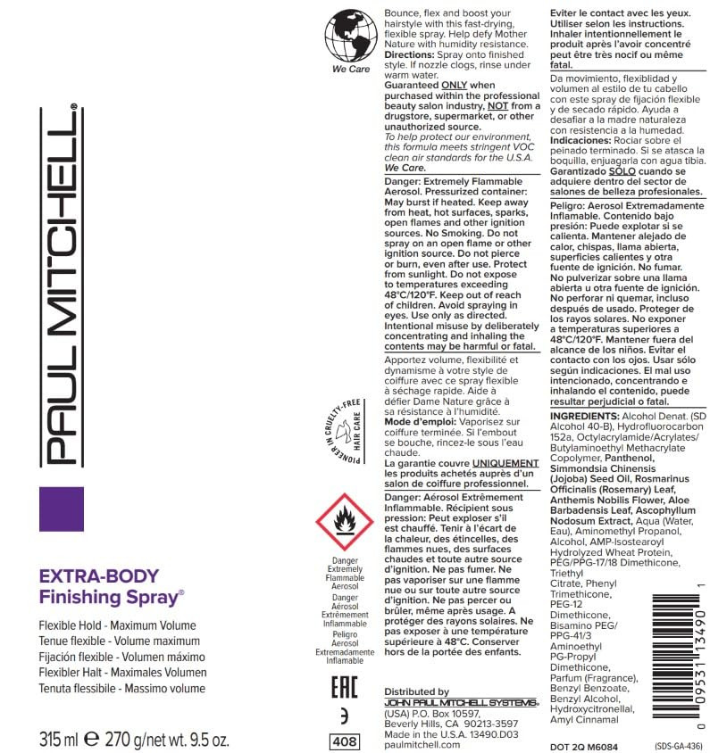 Paul Mitchell Extra-Body Finishing Spray, Flexible Hold, Maximum Volume, For Fine Hair, 9.5 Oz