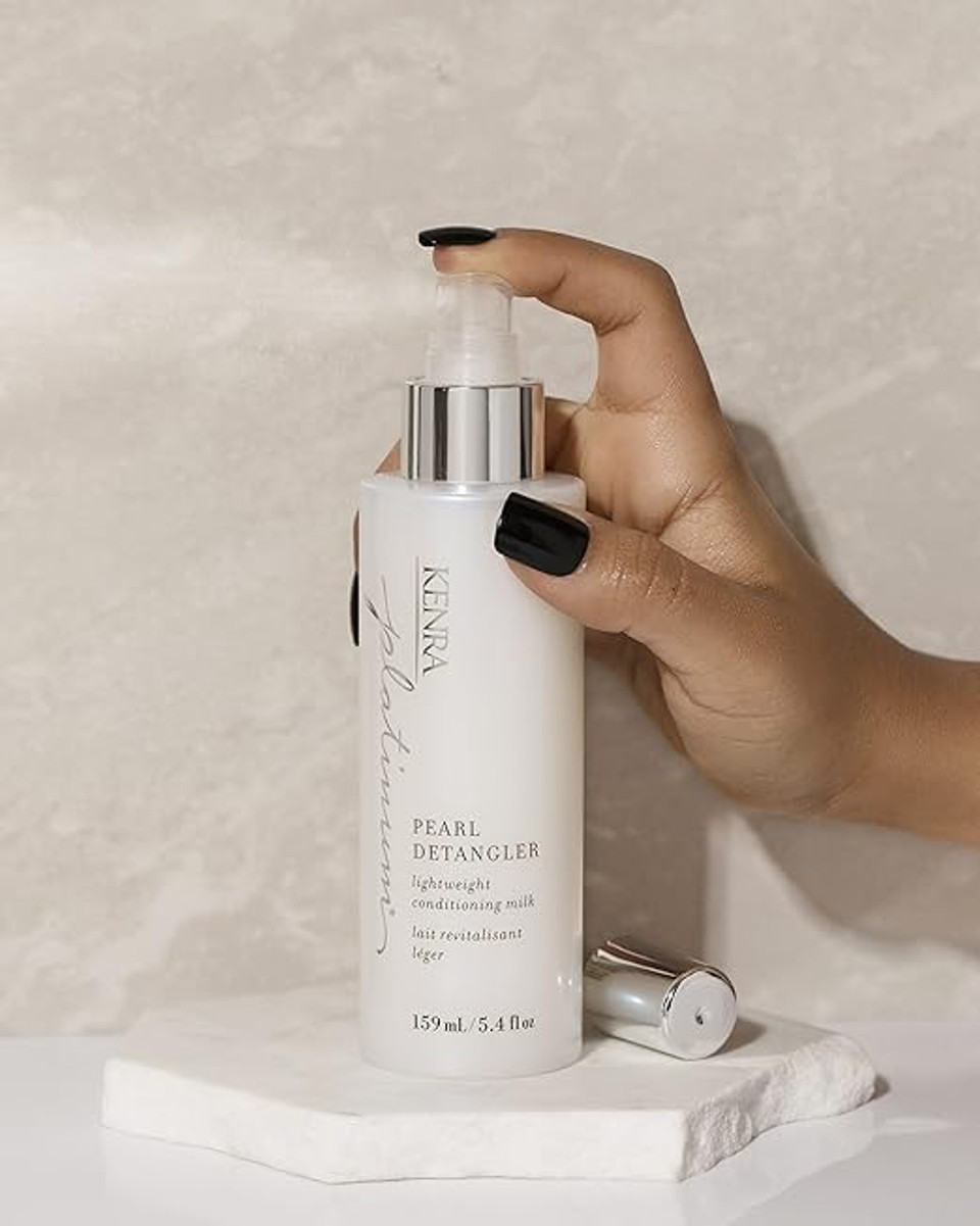 Kenra Platinum Pearl Detangler | Lightweight Conditioning Milk | Adds Moisture & Slip | Effortless Detangling & Manageability | Thermal Protection Up To 450F | All Hair Types | 5.4 Fl. Oz