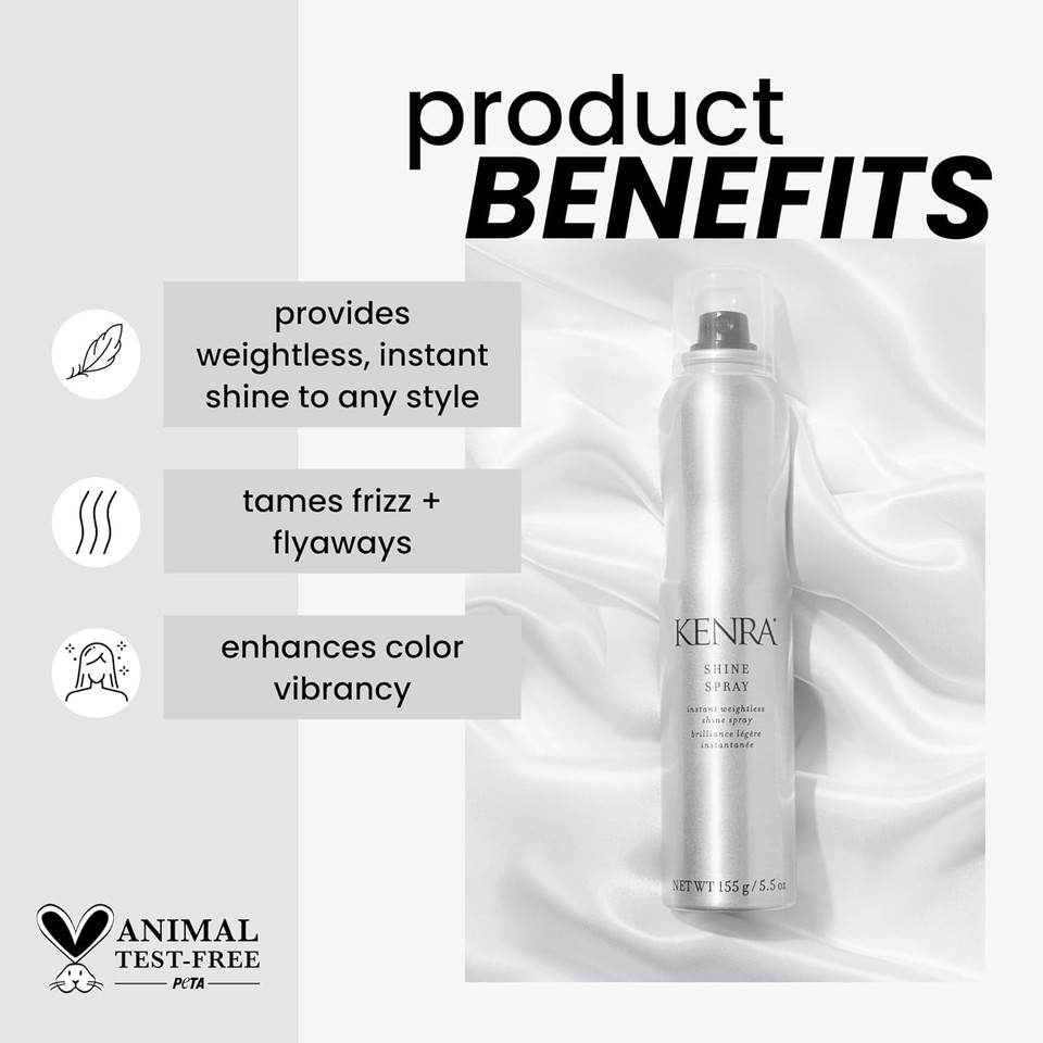 Kenra Shine Spray | Instant Weightless Shine Hairspray | Tames Frizz & Flyaways | Enhances Color Vibrancy | Lightweight, No Hold | All Hair Types