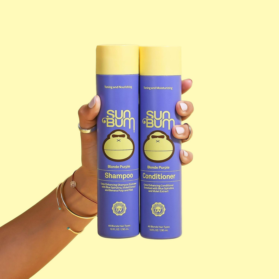 Sun Bum Blonde Conditioner | Uv Protecting And Cruelty Free Color Enhancing And Toning Hair Treatment For Blondes | 10 Fl Oz