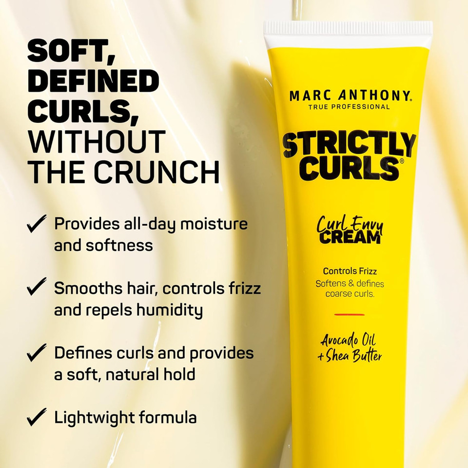 Marc Anthony Curl Envy Cream - Defining Cream For Coarse, Frizzy Curls With Avocado Oil & Shea Butter - Sulfate-Free, Adds Bounce - 6 Oz